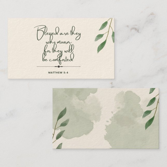 10 Jours d'écriture Verse Cartes | Matthieu 5:4 (Devant / Derrière)