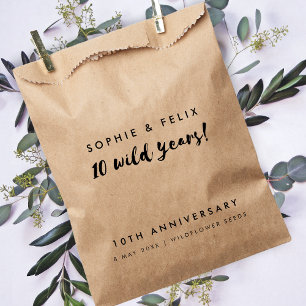 10. Jubiläum 10 Wild Years Rustic Kraft Seed Geschenktütchen