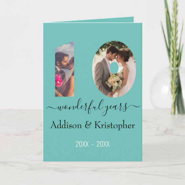 10. Jubiläum Liebe Forever Foto Template Karte (Vorderseite)