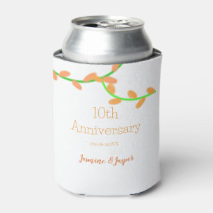 10. Jubiläum orange Lavendelblatt Name Klassiker Dosenkühler