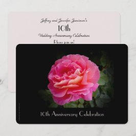 10. Jubiläum Party Einladung Single Pink Rose