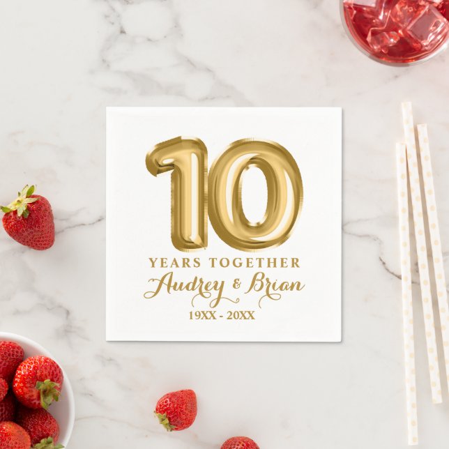 10. Jubiläum Personalisiert Serviette (Beispiel)