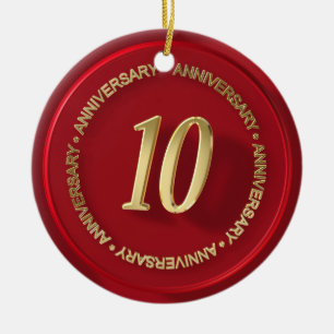 10. Jubiläum Rotwachs-Siegel Keramik Ornament
