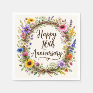 10. Jubiläumspapier Servietten, Zehnte Hochzeit Serviette
