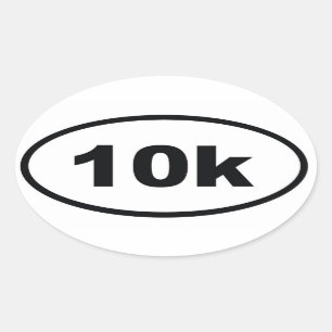 10 k ovaler aufkleber