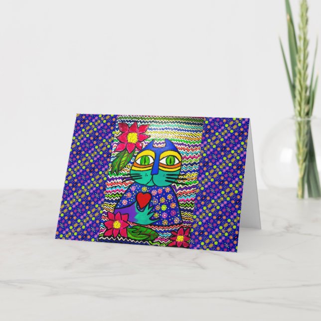 10 - Kisa the cat Greeting Card Karte (Vorderseite)