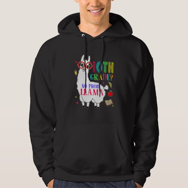 10. Klasse Nr. Prob Llama Aplaca Zehn Grad Lehrer Hoodie (Vorderseite)