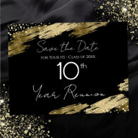 10. Klasse Wiedersehen Black and Gold Elegante Pos