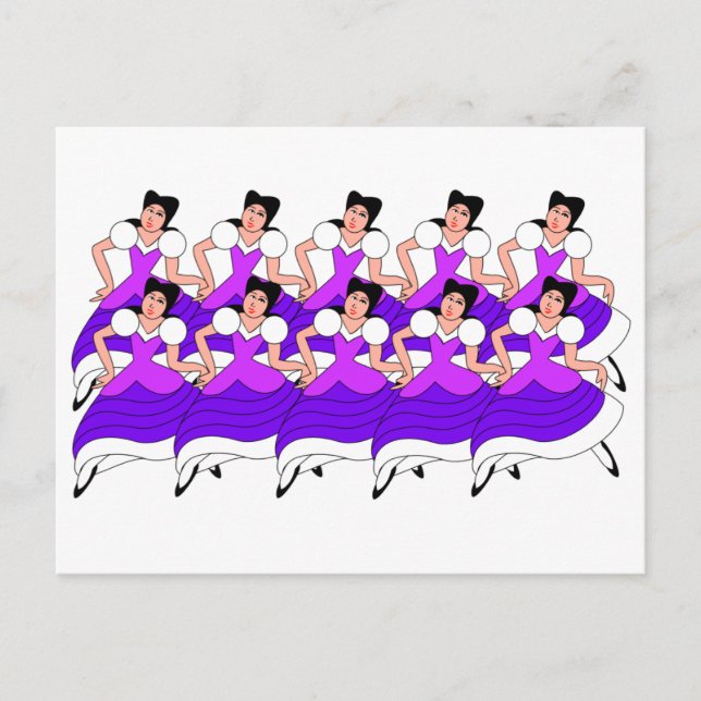10 Ladys Dancing Postkarte (Vorderseite)