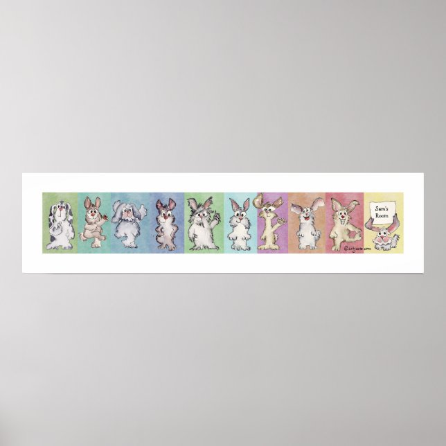 10 lapins arc-en-ciel Poster personnalisé (Devant)