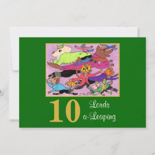 10 Lords a Leaping Niedlichen Tiere Custom Christm Feiertagskarte