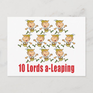10 Lords a-Leaping Postkarte