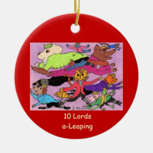 10 Lords ein Springen Keramikornament