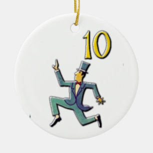 10 Lords ein Springen Keramikornament