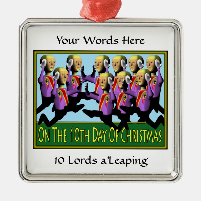 10 Lords Leaping Silbernes Ornament (Vorne)