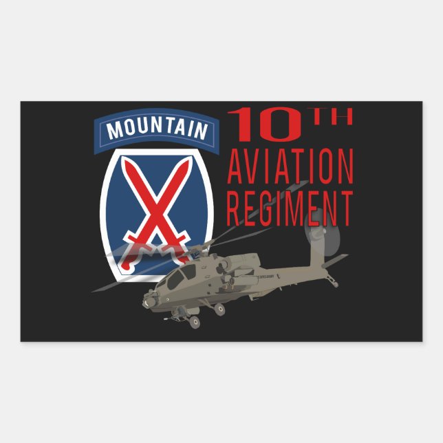 10. Luftfahrt-Regiment - Apache Rechteckiger Aufkleber (Vorderseite)