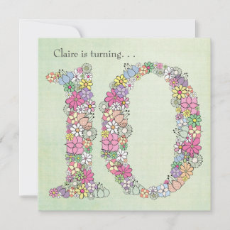 10. Mädchen Geburtstagsparty Custom Einladung