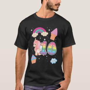 10. Magische Poppin Geburtstag Einhorn Popits 10 P T-Shirt