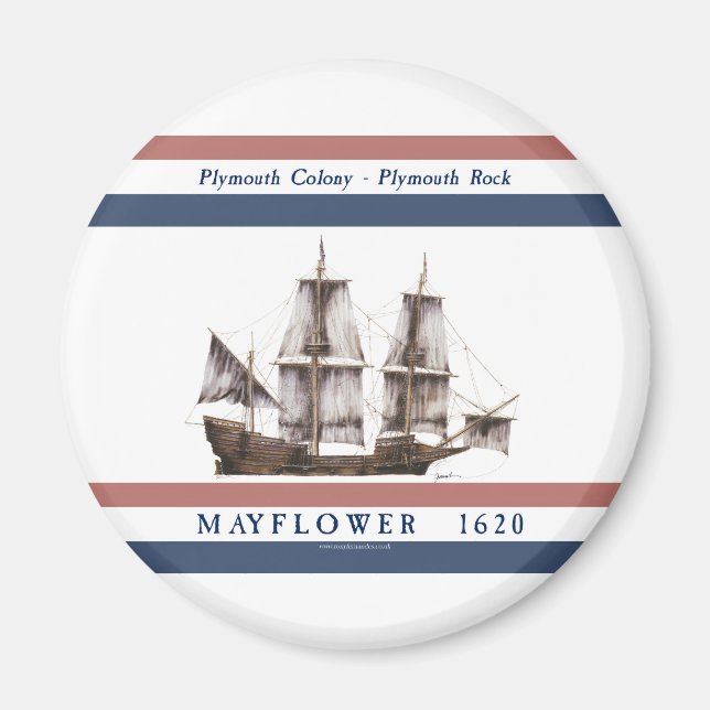 10-Mayflower-Plymouth-Kolonie Magnet (Vorne)