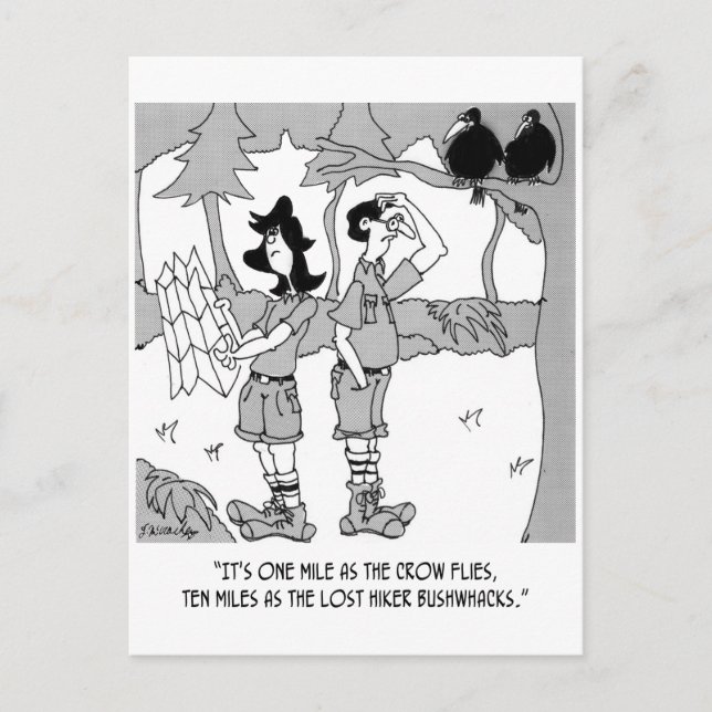 10 Meilen als der Hiker Bushwhack Postkarte (Vorderseite)