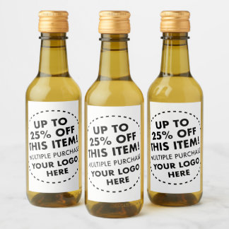 10 Mini bouteilles de vin Étiquettes 25% DE BON Ac