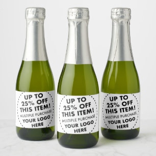10 Mini Champagner Flaschen Labels 25% Rabatt Bulk