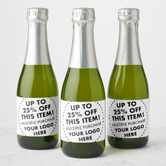 10 Mini Étiquettes  de bouteille de champagne 25% 