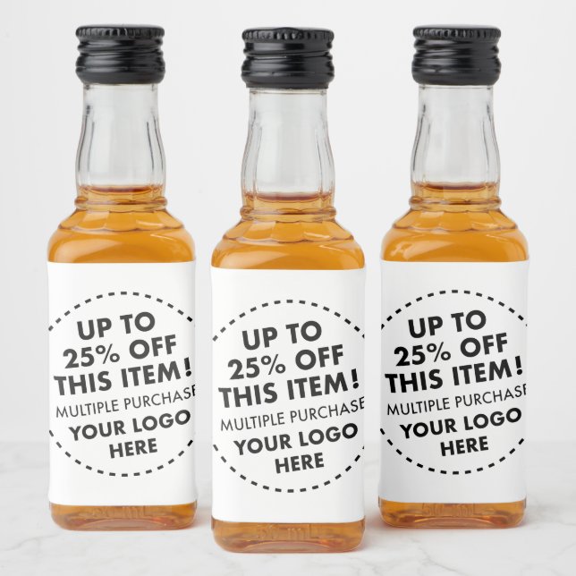 10 Mini Étiquettes de bouteilles de liqueur 25% DE (Bouteilles)