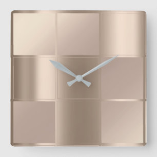 10 Minuten-Elfenbein-beige Quadratische Wanduhr
