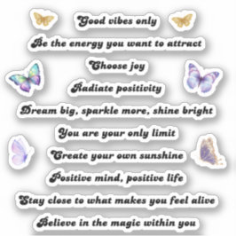 10 motivierend inspirierende positive Zitate Aufkleber