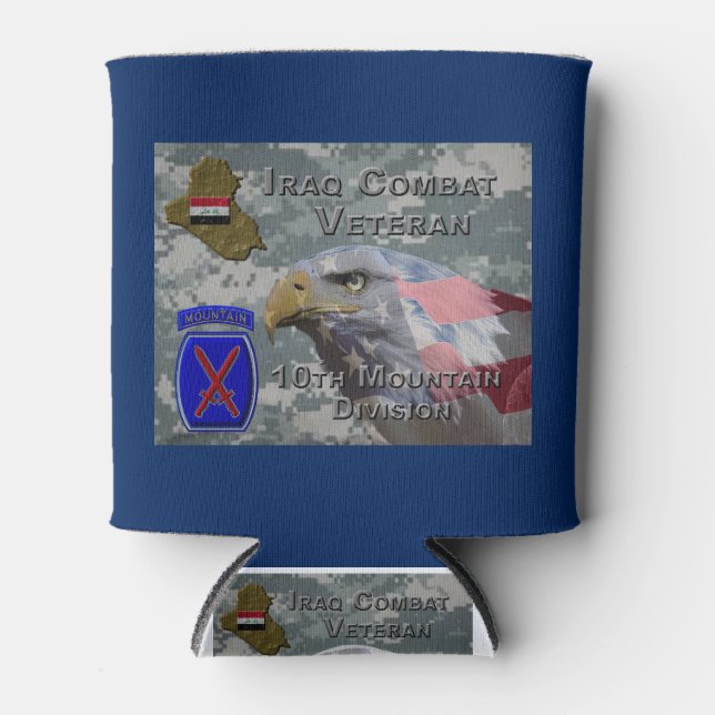 10. Mountain Div Iraq Combat Veteran Dosenkühler (Vorderseite)