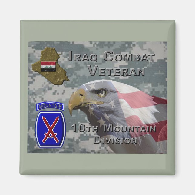 10. Mountain Div Iraq Combat Veteran Magnet (Vorne)