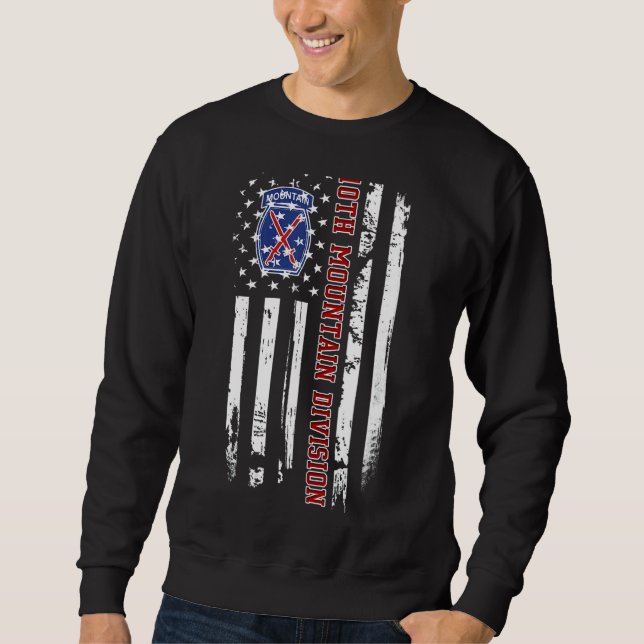 10. Mountain Division American Flag Veteran Day F Sweatshirt (Vorderseite)