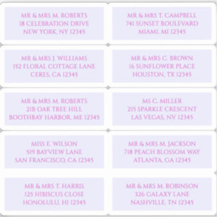 10 Name der Person Mystical Lavender Aufkleber