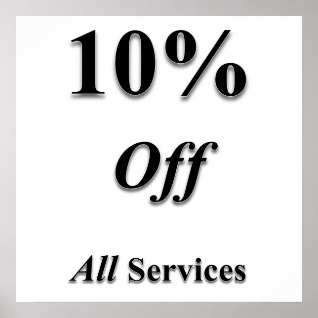 10% off Services Poster Matte (Vorne)