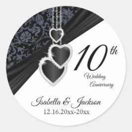 10. Onyx Hochzeitstag Runder Aufkleber