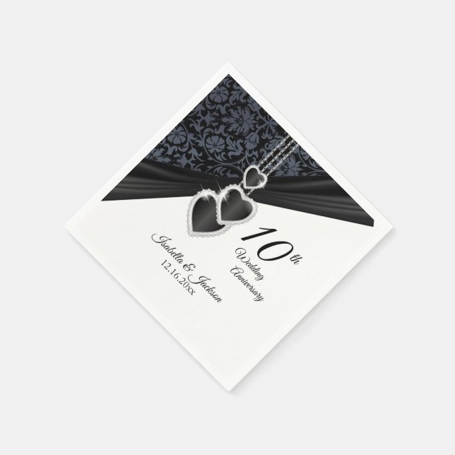 10. Onyx Hochzeitstag Serviette (Ecke)