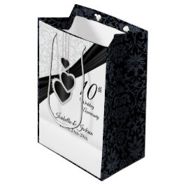 10. Onyx und White Wedding Jubiläum Mittlere Geschenktüte