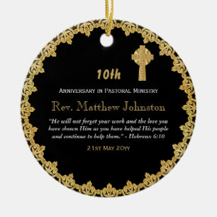 10. Ordination Jubiläum Personalisierte Schrift Keramik Ornament