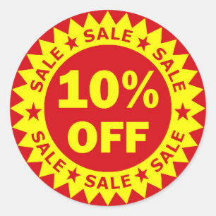 10% outre des autocollants de vente