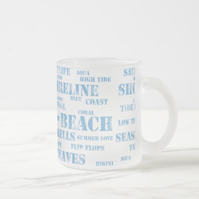 10 oz frosted mug in beach text mattglastasse (Rechts)