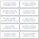 10 Party mit individueller Gastadresse Hochzeit Aufkleber<br><div class="desc">10 Die 10 individuellen Guest Name Address Party Wedding Dark Blue Script Stickers verfügen über 10 Aufkleber mit Ihrem individuellen Gastnamen und Ihrer persönlichen Adresse auf jedem Aufkleber in dunkelblau auf weißem Hintergrund. Auch ideal für Weihnachts- und Feiertagskarten, Party Einladungen, Dankeschön-Karten und Büropost. Bearbeiten Sie den Text einfach in den...</div>