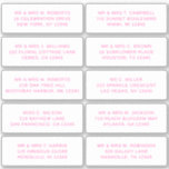 10 Party mit individueller Gastadresse Hochzeit Aufkleber<br><div class="desc">10 Die 10 individuellen Guest Name Address Party Wedding Hot Pink Script Stickers verfügen über 10 Aufkleber mit Ihrem individuellen Gastnamen und Ihrer persönlichen Adresse auf jedem Aufkleber in heiß rosa auf weißem Hintergrund. Auch ideal für Weihnachts- und Feiertagskarten, Party Einladungen, Dankeschön-Karten und Büropost. Bearbeiten Sie den Text einfach in...</div>