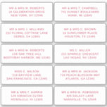 10 Party mit individueller Gastadresse Hochzeit Aufkleber<br><div class="desc">10 Individuelle Gästername Adresse Party Wedding Viva Magenta Script Stickers bietet 10 Aufkleber mit Ihrem individuellen Gastnamen und Adresse auf jedem Aufkleber in viva magenta auf einem weißen Hintergrund. Auch ideal für Weihnachts- und Feiertagskarten, Party Einladungen, Dankeschön-Karten und Büropost. Bearbeiten Sie den Text einfach in den dafür vorgesehenen Textfeldern. Evco...</div>