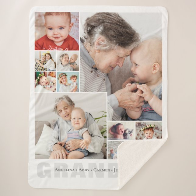 10-Photo Collage Grandma Gift Sherpadecke (Vorderseite)