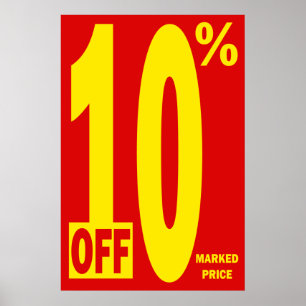 10 PROZENT DES MARKIERTEN PREISES POSTER