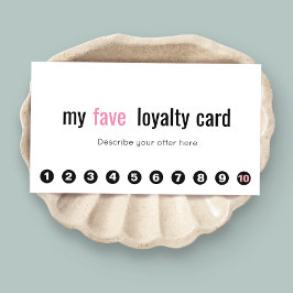 10 Punch Pink Beauty Salon Kundenbindungskarte 2 Treuekarte