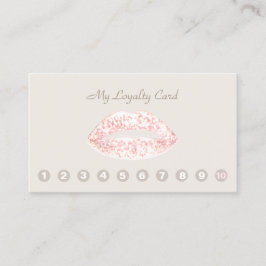 10 Punch Pink Glitzer Lips Kundenkarte Treuekarte