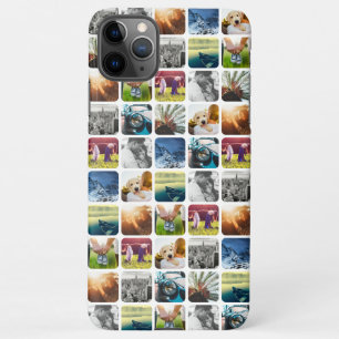 10 Quadrat Foto Gittervorlage gerundeter weißer Ra iPhone 11Pro Max Hülle