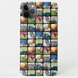 10 quadratische Foto-Gittervorlage gerundeter schw iPhone 11Pro Max Hülle